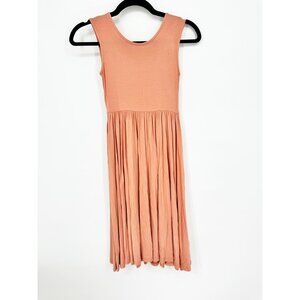 Dotdotsmile Girls Fancy Dress Size 7 Solid Peach Soft Stretchy New with Tags